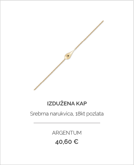ARG_Srebrna narukvica Izdužena Kap 18kt Pozlata
