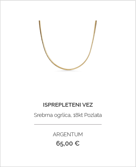ARG_Srebrna ogrlica Isprepleteni vez 18kt Pozlata