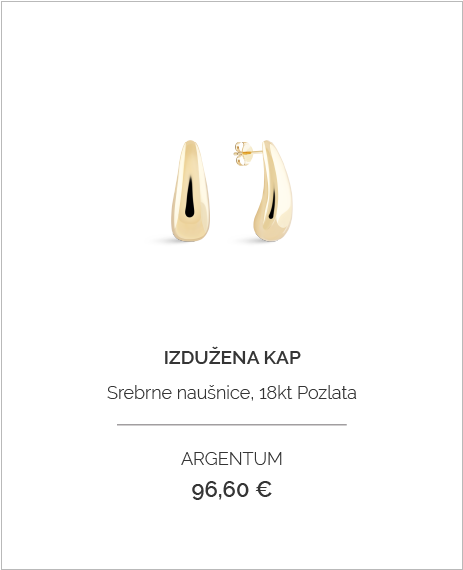ARG_Srebrne naušnice Izdužena kap 18kt Pozlata