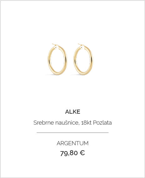 ARG_Srebrne naušnice alke Veći obruč 18kt Pozlata